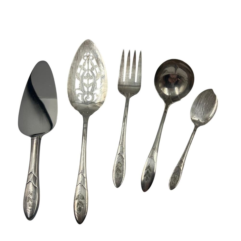 Vtg Oneida Serving Flatware Pastry Pie Servers Fork Ladle & Spoon Lady Hamilton